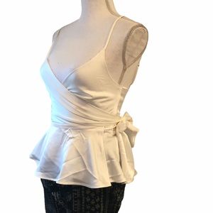 White wrap camisole top